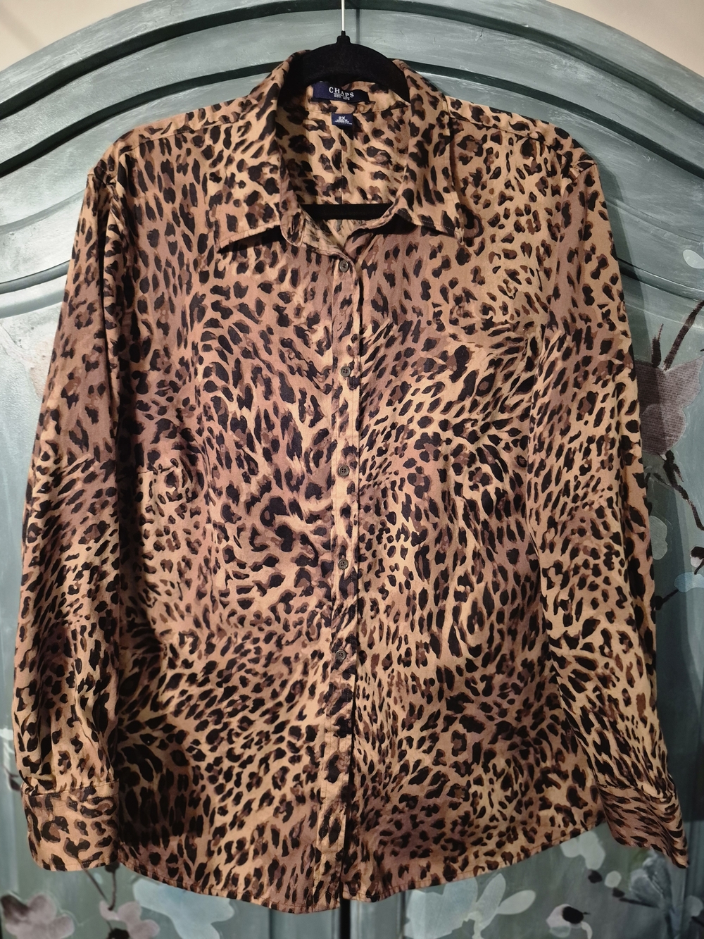 Chaps Men's Leopard Print Button-Up Shirt - Brown/Black